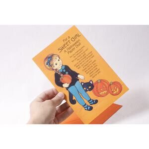 Uncut Vintage Halloween Paper Doll Greeting Card Gift Idea  ~ 260507-WH 646